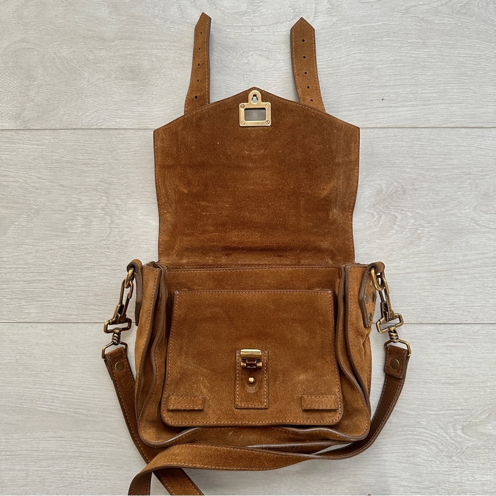Proenza Schouler Mini Suede PS1 Crossbody Bag in Caramel - Picture 6 of 16
